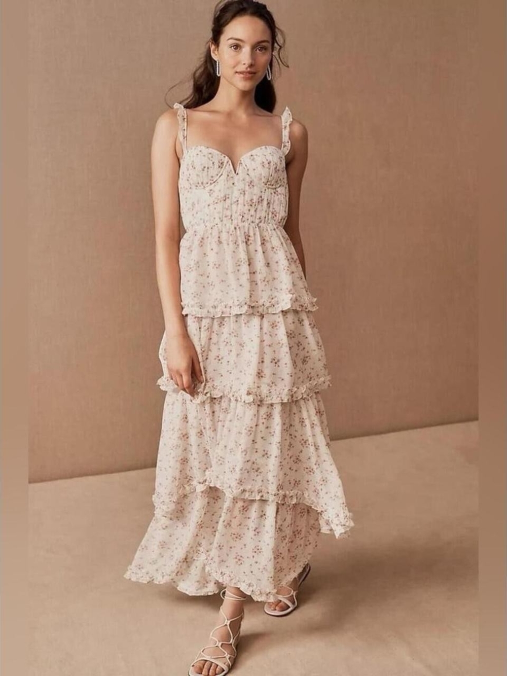 SAU LEE Ruffled Maxi Dress Sz 12